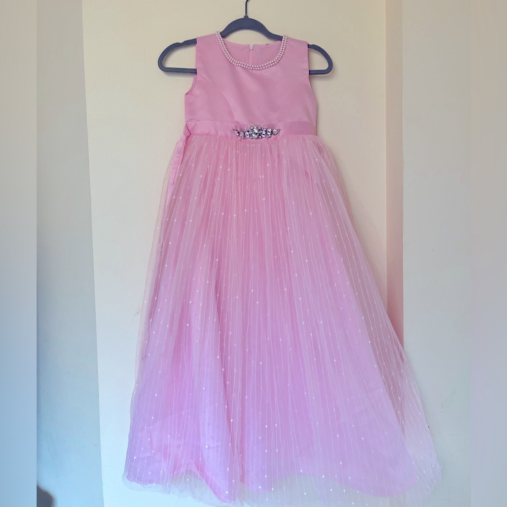Pink Dress with Rhinestone Embellishments